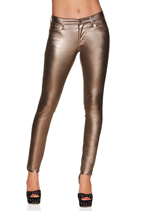 coated brown jeans