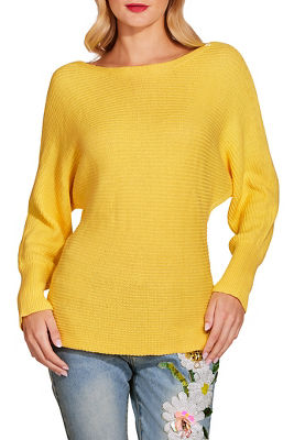 Slouchy boat neck long sleeve sweater