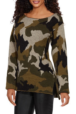 camo slouchy sweater